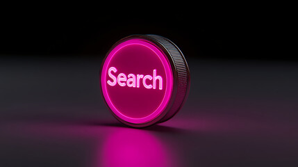 Poster - Search action button digital workspace graphic design modern environment close-up view user interaction concept