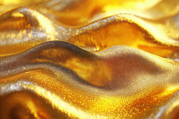 Poster - Luxurious gold foil texture with rich yellow tones and subtle crinkles reflecting light