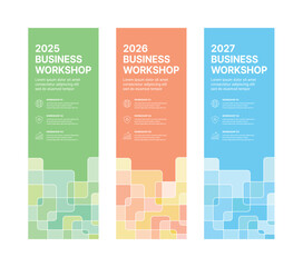 Wall Mural - set of business banner design templates in modern, geometry, abstract shape pattern style for school