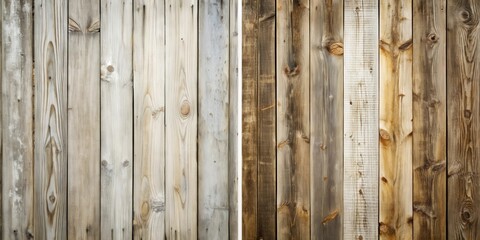 Poster - A Close-Up of a Rustic Wooden Plank Wall with a Variety of Grain Patterns, Knots, and Natural Variations in Color