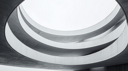 Wall Mural - Abstract circular concrete architecture.