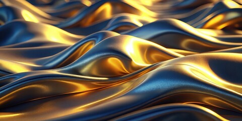 Aufkleber - Abstract Golden Fabric Draped in Gentle Waves and Lit by Warm Light