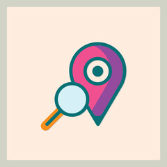 Poster - Search Pin Icon with Magnifying Glass for Location Mapping and Navigation