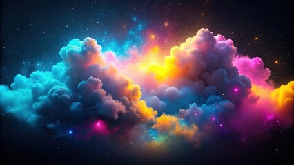 Poster - Cosmic Dreamscape A celestial canvas of vibrant hues, ethereal clouds, and shimmering stars, a dreamscape where imagination ignites