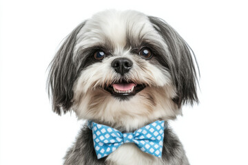 Shih Tzu with a playful smile, isolated on white for a cheerful, bright look