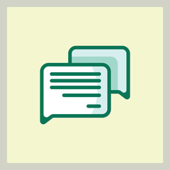 Poster - Iconic Message Bubbles for Communication with Green Outlines and Minimalist Design