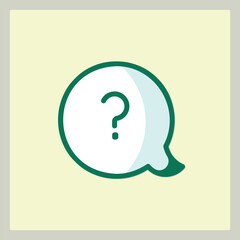 Poster - A stylized question mark icon inside a speech bubble with a green outline and light background