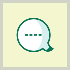 Poster - A Green and White Speech Bubble Icon with a Typing Indicator on a Light Yellow Background