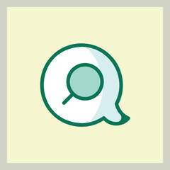 Poster - Stylized Search Icon with a Speech Bubble Shape, Featuring Green and White Colors