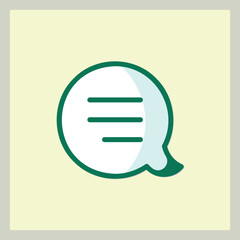Poster - Speech bubble icon with text lines inside for chat and communication interfaces or apps
