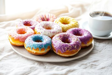 Aufkleber - Delicious Assortment of Freshly Made Doughs on a Rustic Wooden Table Surrounded by Spring Greenery Evoking a Warm and Inviting Culinary Atmosphere