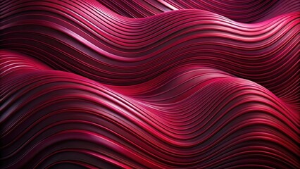 Leinwandbilder - Crimson Waves Abstract Design of Intertwined Curving Lines in Deep Red Hues