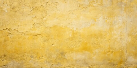 Poster - A Textured Yellow Wall with Aged and Weathered Plaster