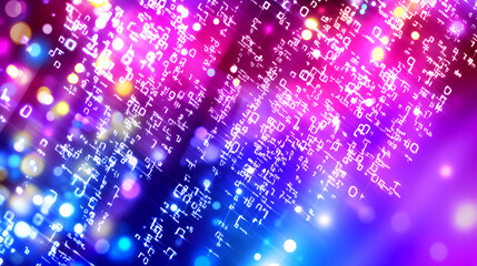 Poster - Digital data visualization abstract background graphic design colorful lights dynamic perspective modern concept