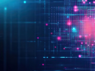 Poster - Vibrant Blue and Pink Abstract Background Featuring Dynamic Line Patterns Evoking Energy and Creativity in a Contemporary Artistic Expression