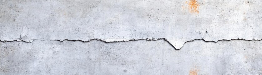 Poster - Closeup of a Weathered Cracked Concrete Wall Displaying Intricate Textures and Patterns Evoking a Sense of Age and Urban Decay in an Industrial Setting