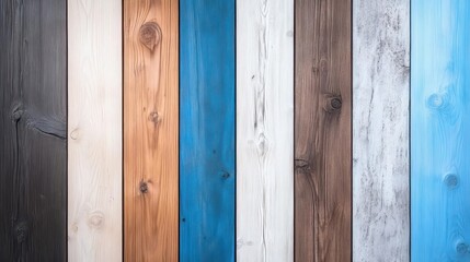 Fototapete - Vibrant Wooden Wall Displaying a Kaleidoscope of Colors with Rich Textures and Natural Grain Patterns Evoking Warmth and Artistic Expression in Design