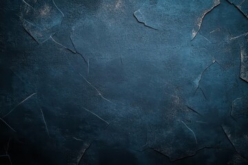 Fototapete - Striking Dark Blue Background Featuring Cracked Metal Texture Evoking a Sense of Industrial Aesthetics and Urban Decay in a Contemporary Art Style