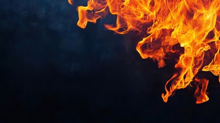 Poster - Intense Flames Erupting Vividly Against a Deep Black Background Creating an Engaging Contrast Highlighting the Power and Beauty of Fire Elements