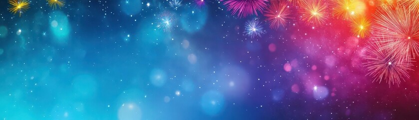 Aufkleber - Vibrant Fireworks Exploding in a Night Sky Creating a Dazzling Display of Colors and Light Celebrating Joyful Moments and Festive Celebrations
