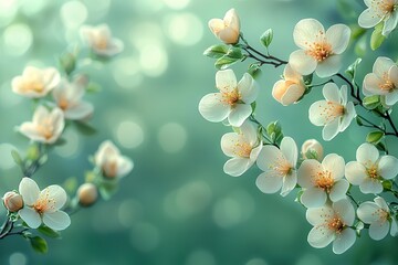 Blossom buds on tree branch
