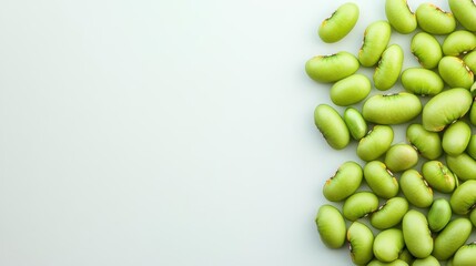 Poster - Fresh Green Apples Glistening on a Bright White Background Showcasing Their Vibrant Color and Natural Beauty Evoking a Sense of Health and Vitality