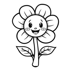 Wall Mural - flower with a flower coloring page for toddlers