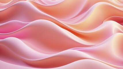 Wall Mural - Digital artwork featuring smooth pastel-colored wavy textures, creating a dreamy, fluid atmosphere.