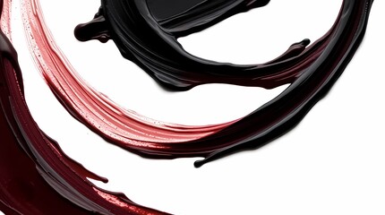 Poster - Swirling paint patterns with dark and vibrant colors on a white background. Generative AI
