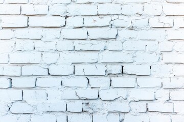 Fototapete - Weathered White Brick Wall with Intricate Cracks and Textures Evoking a Sense of Timeworn Character and Urban Aesthetic in a Minimalist Setting