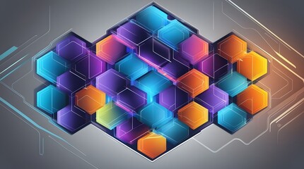 Poster - abstract background with squares