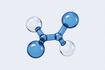 Aufkleber - 3D model of a molecule with blue and clear atoms connected by bonds.