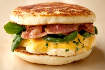 Sticker - Savory Breakfast Sandwich with Bacon and Eggs