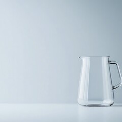 Wall Mural - Empty glass pitcher, studio, white background, drinkware