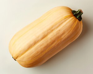 Freshly harvested spaghetti squash on a neutral background, showcasing its smooth texture and vibrant color