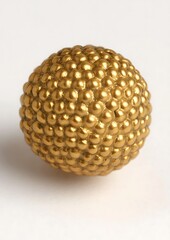 Canvas Print - Gold textured sphere studio shot, white backdrop