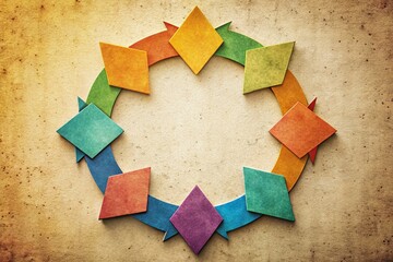 Poster - Vintage Style Circular Arrow Diagram: Info Graphic Template for Charts, Presentations & Graphs