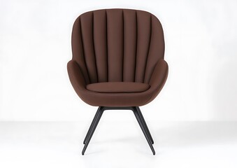 Canvas Print - Modern brown armchair with unique design against a minimalistic backdrop