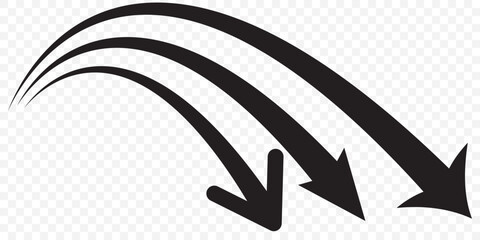 Poster - a long black curved arrow. Curve arrow icon. Curved arrow right direction vector icon. Black rounded arrow. Vector illustration. Eps 10.