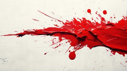 Poster - Abstract red paint splatter on white background.