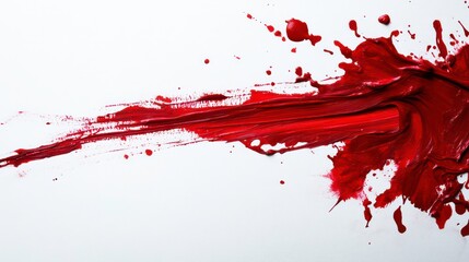 Aufkleber - Abstract red paint splatter and streak on white background.