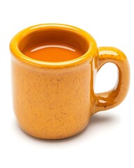 Canvas Print - Orange juice, small mug, white background, studio shot, breakfast