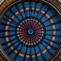 Wall Mural - Ornate ceiling detail, city hall, geometric design, architectural background, interior design