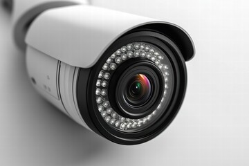 Poster - Close-up view of a CCTV camera lens highlighting advanced surveillance technology