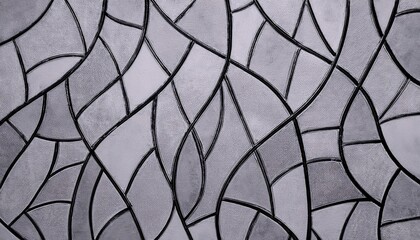 Leinwandbilder - close-up of abstract geometric pattern with black outlines on textured gray surface, modern polygonal design for background, wallpaper, and architecture


