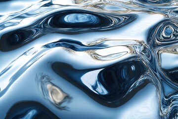 Poster - reflective glossy surface creates fascinating patterns in cool tones