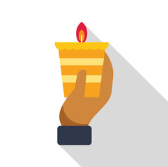 Sticker - Hand holds a lit yellow candle, creating a warm and inviting atmosphere