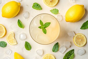 Poster - Refreshing Lemon Mint Iced Drink