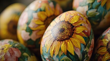 Aufkleber - Vibrant sunflower blooms in a lush colorful garden  Closeup shot of beautiful yellow flowers with green leaves and natural environment  Seasonal agricultural botany and organic gardening concept