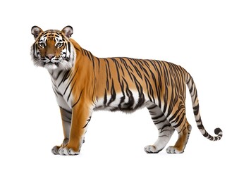 Poster - Studio Tiger Profile, White Background, Wildlife